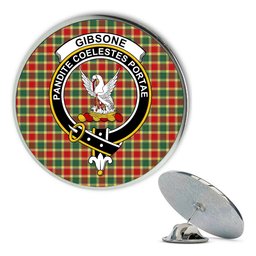 ScotsTee Shop Scottish Gibsone Modern Metal Tartan Lapel Pin Scottish Clan Crest Badge