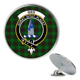 ScotsTee Shop Scottish Ged Metal Tartan Lapel Pin Scottish Clan Crest Badge
