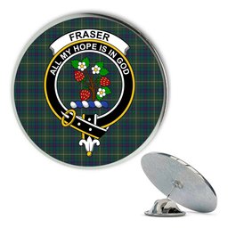 ScotsTee Shop Scottish Fraser Gathering Hunting Modern Metal Tartan Lapel Pin Scottish Clan Crest Badge