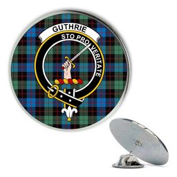 ScotsTee Shop Scottish Guthrie Ancient Metal Tartan Lapel Pin Scottish Clan Crest Badge