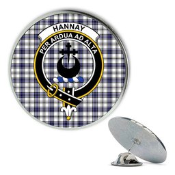 ScotsTee Shop Scottish Hannay SC Metal Tartan Lapel Pin Scottish Clan Crest Badge