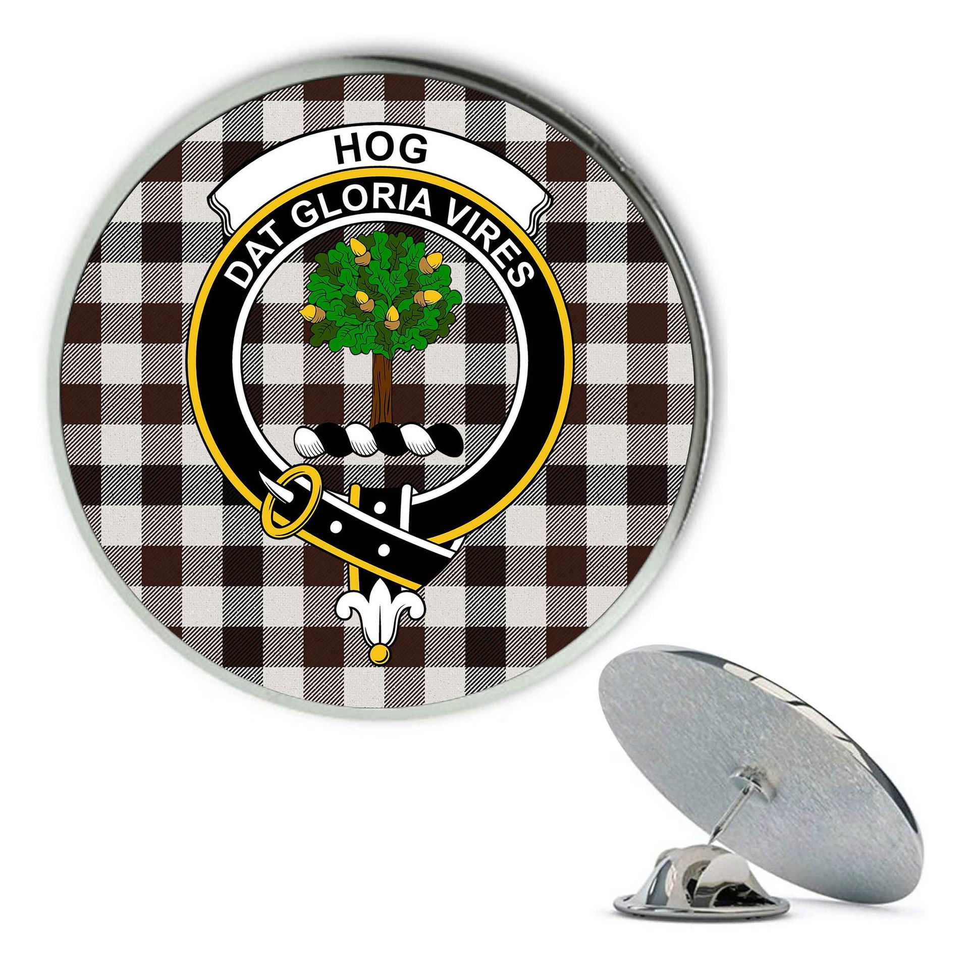ScotsTee Shop Scottish Hog Modern Metal Tartan Lapel Pin Scottish Clan Crest Badge