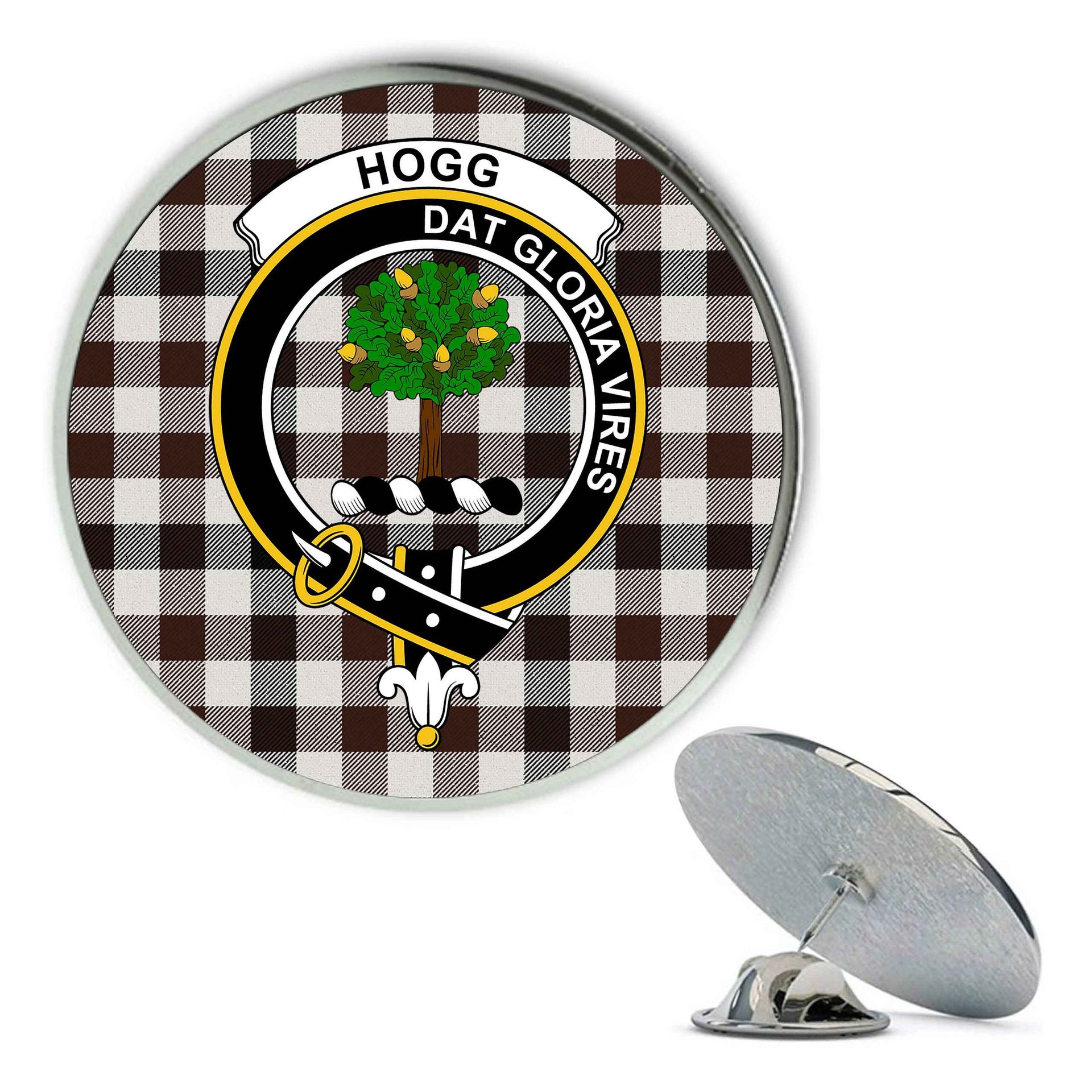 ScotsTee Shop Scottish Hogg Modern Metal Tartan Lapel Pin Scottish Clan Crest Badge