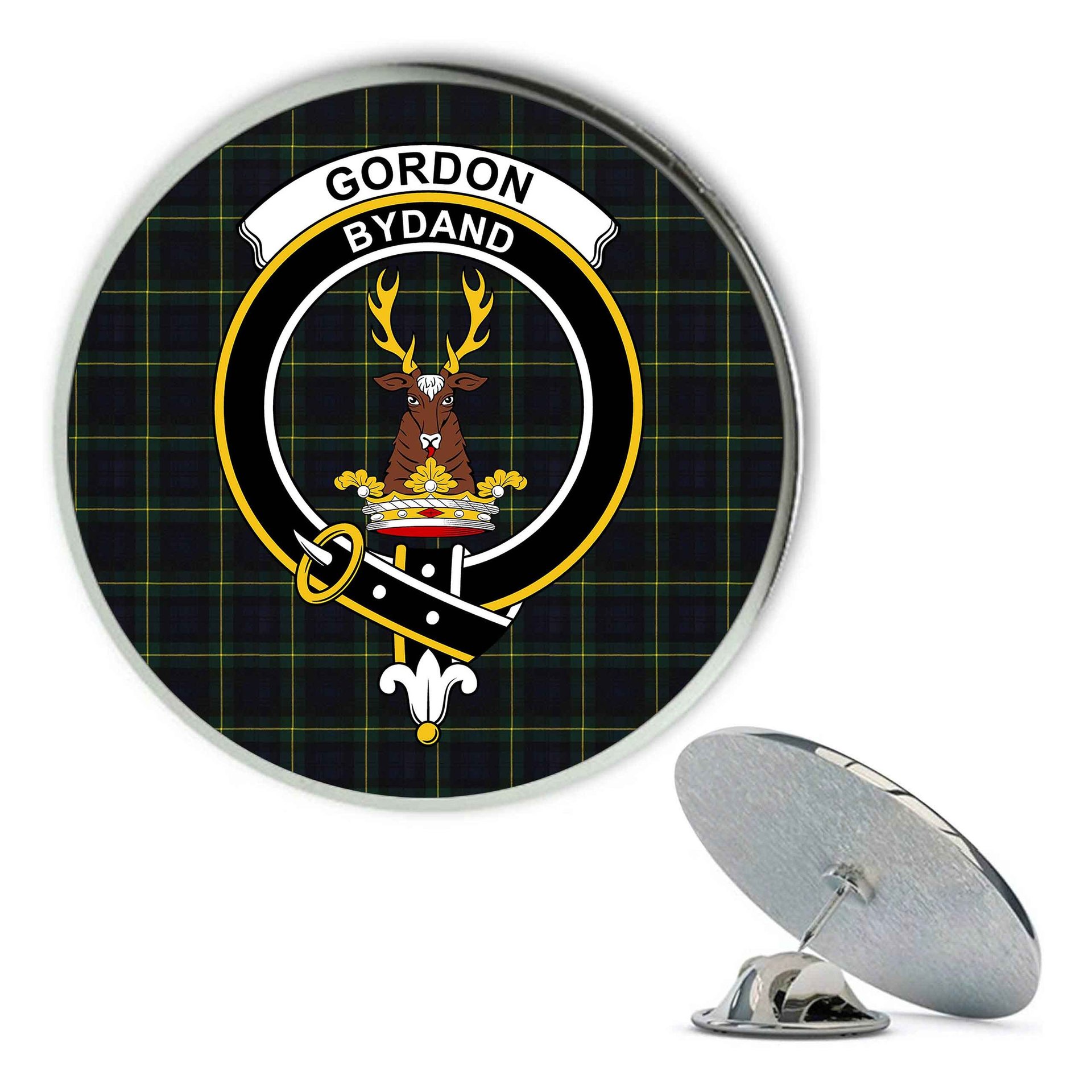 ScotsTee Shop Scottish Gordon Old Metal Tartan Lapel Pin Scottish Clan Crest Badge