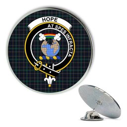 ScotsTee Shop Scottish Hope Vere Modern Clan Metal Tartan Lapel Pin Scottish Clan Crest Badge