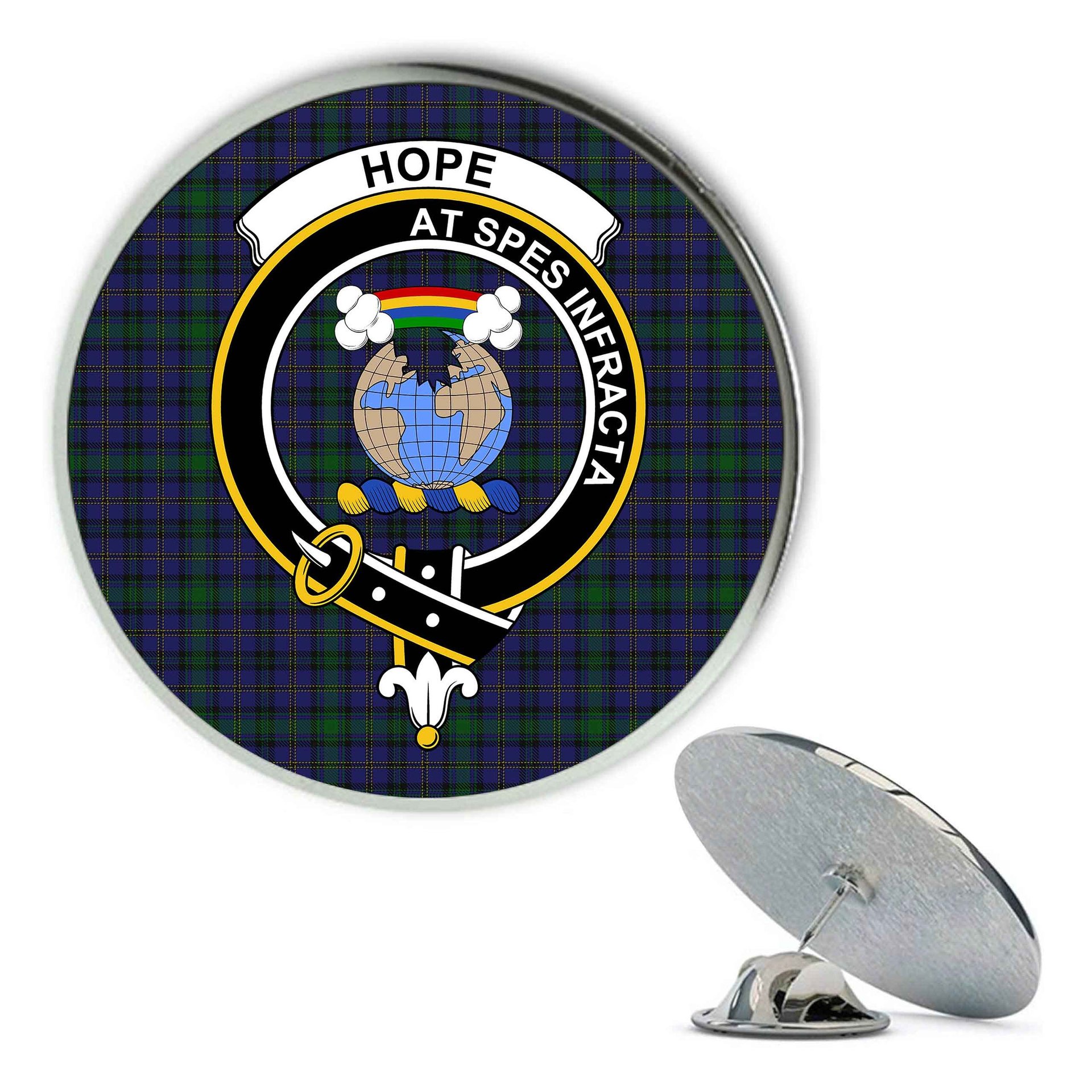 ScotsTee Shop Scottish Hope-Vere Weir Metal Tartan Lapel Pin Scottish Clan Crest Badge