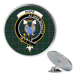 ScotsTee Shop Scottish Hope Vere Lochcarron Metal Tartan Lapel Pin Scottish Clan Crest Badge