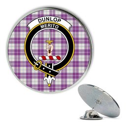 ScotsTee Shop Scottish Dunlop Dress Ancient Metal Tartan Lapel Pin Scottish Clan Crest Badge