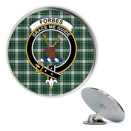 ScotsTee Shop Scottish Forbes Dress Ancient Metal Tartan Lapel Pin Scottish Clan Crest Badge