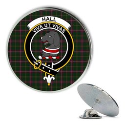 ScotsTee Shop Scottish Hall from Springbrook and Newtown Metal Tartan Lapel Pin Scottish Clan Crest Badge