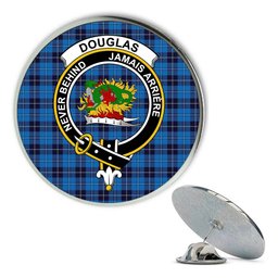 ScotsTee Shop Scottish Douglas Variation Metal Tartan Lapel Pin Scottish Clan Crest Badge