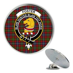 ScotsTee Shop Scottish Foster Metal Tartan Lapel Pin Scottish Clan Crest Badge