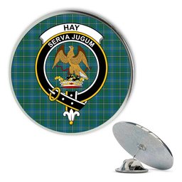 ScotsTee Shop Scottish Hay Hunting Modern Metal Tartan Lapel Pin Scottish Clan Crest Badge