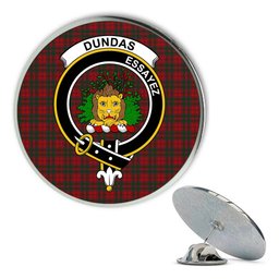 ScotsTee Shop Scottish Dundas Red Metal Tartan Lapel Pin Scottish Clan Crest Badge