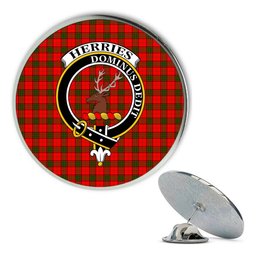 ScotsTee Shop Scottish Herries Metal Tartan Lapel Pin Scottish Clan Crest Badge