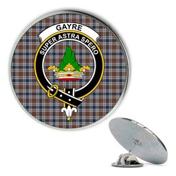 ScotsTee Shop Scottish Gayre Arisaidh Metal Tartan Lapel Pin Scottish Clan Crest Badge