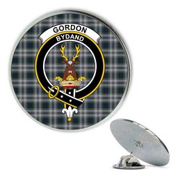 ScotsTee Shop Scottish Gordon Dress 3 Metal Tartan Lapel Pin Scottish Clan Crest Badge