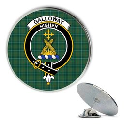 ScotsTee Shop Scottish Galloway Hunting Modern Metal Tartan Lapel Pin Scottish Clan Crest Badge