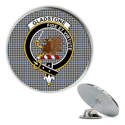 ScotsTee Shop Scottish Gladstone Modern Metal Tartan Lapel Pin Scottish Clan Crest Badge