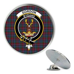 ScotsTee Shop Scottish Gordon Red Metal Tartan Lapel Pin Scottish Clan Crest Badge