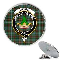 ScotsTee Shop Scottish Gayre Metal Tartan Lapel Pin Scottish Clan Crest Badge