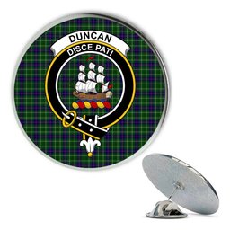 ScotsTee Shop Scottish Duncan Modern Metal Tartan Lapel Pin Scottish Clan Crest Badge