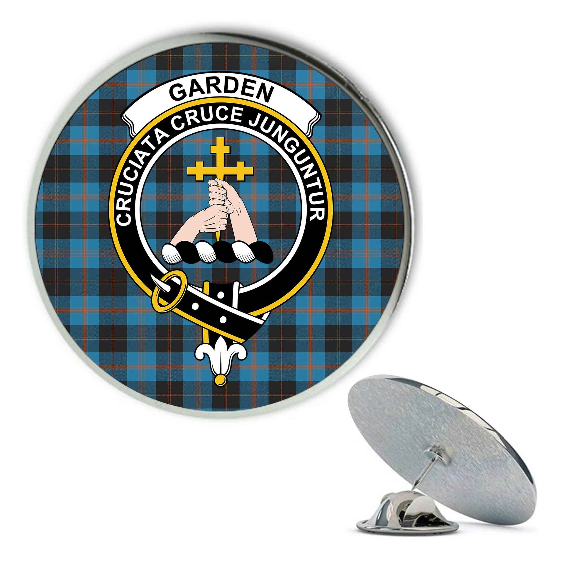 ScotsTee Shop Scottish Garden Metal Tartan Lapel Pin Scottish Clan Crest Badge