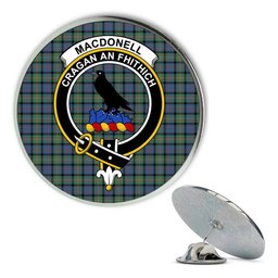 ScotsTee Shop Scottish MacDonell Of Glengarry Ancient Metal Tartan Lapel Pin Scottish Clan Crest Badge