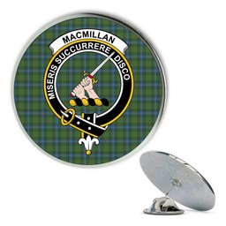 ScotsTee Shop Scottish MacMillan Hunting Ancient Metal Tartan Lapel Pin Scottish Clan Crest Badge