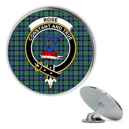 ScotsTee Shop Scottish Rose Hunting Ancient Metal Tartan Lapel Pin Scottish Clan Crest Badge