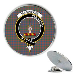 ScotsTee Shop Scottish MacIntyre Ancient Metal Tartan Lapel Pin Scottish Clan Crest Badge