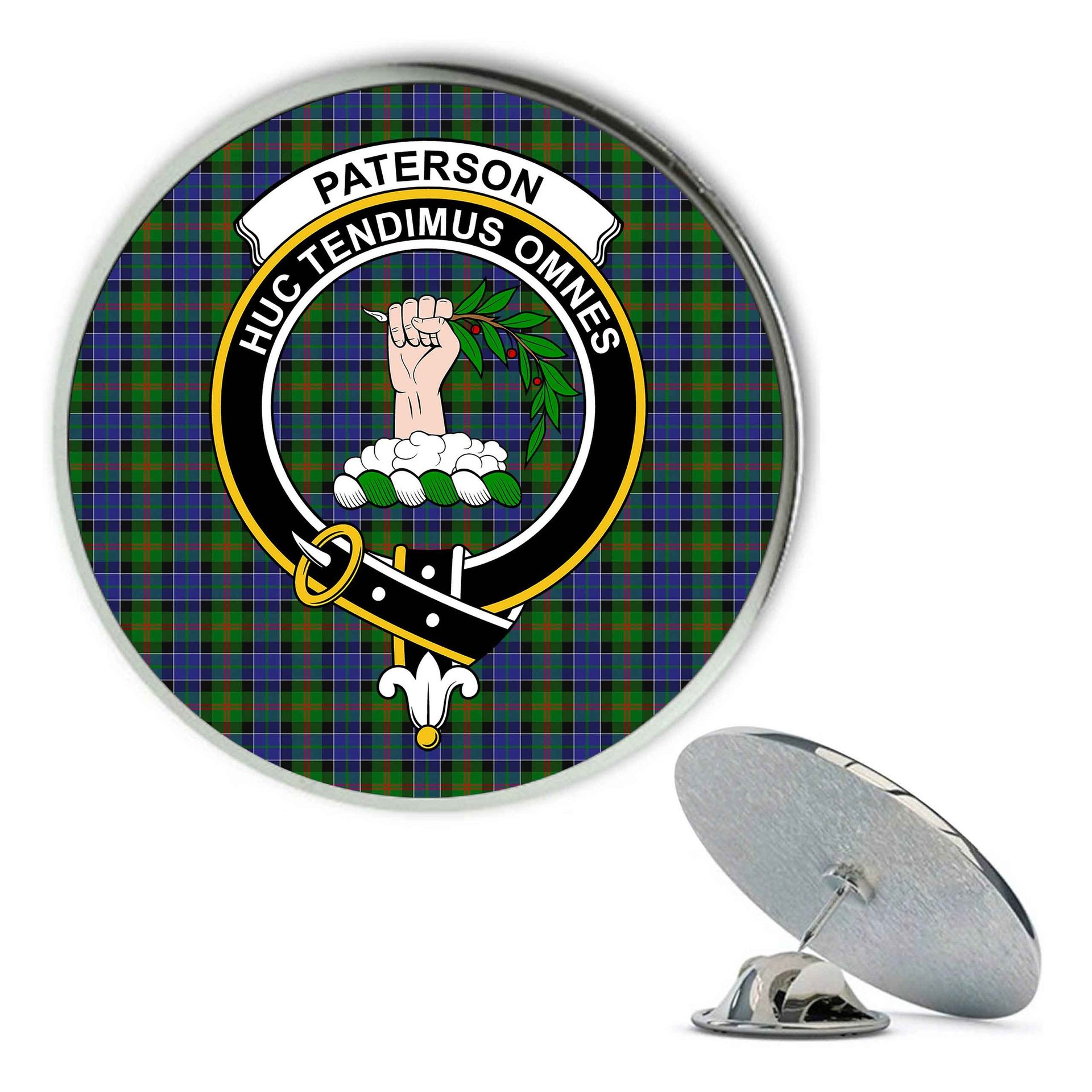 ScotsTee Shop Scottish Paterson SC Metal Tartan Lapel Pin Scottish Clan Crest Badge