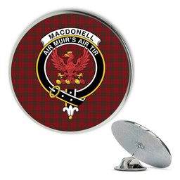 ScotsTee Shop Scottish MacDonell of Keppoch Metal Tartan Lapel Pin Scottish Clan Crest Badge