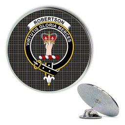 ScotsTee Shop Scottish Robertson Hunting #2 Ancient Metal Tartan Lapel Pin Scottish Clan Crest Badge
