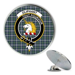 ScotsTee Shop Scottish Oliphant Dress Metal Tartan Lapel Pin Scottish Clan Crest Badge