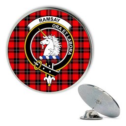 ScotsTee Shop Scottish Ramsay Modern Metal Tartan Lapel Pin Scottish Clan Crest Badge