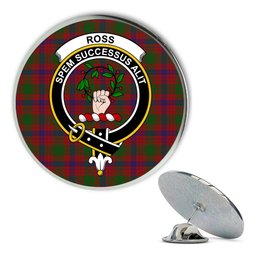 ScotsTee Shop Scottish Ross 6 Metal Tartan Lapel Pin Scottish Clan Crest Badge