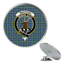 ScotsTee Shop Scottish MacPhail Hunting Ancient SC Metal Tartan Lapel Pin Scottish Clan Crest Badge