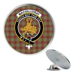 ScotsTee Shop Scottish MacGillivray Hunting Ancient Metal Tartan Lapel Pin Scottish Clan Crest Badge