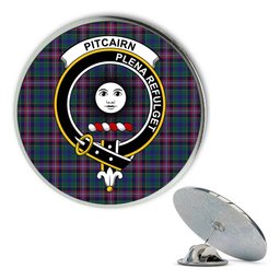 ScotsTee Shop Scottish Pitcairn Hunting Modern Metal Tartan Lapel Pin Scottish Clan Crest Badge