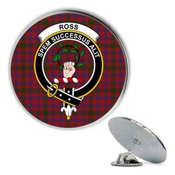 ScotsTee Shop Scottish Ross 5 Metal Tartan Lapel Pin Scottish Clan Crest Badge