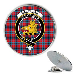 ScotsTee Shop Scottish MacTavish Modern Metal Tartan Lapel Pin Scottish Clan Crest Badge