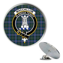 ScotsTee Shop Scottish MacCallum of Berwick Ancient Metal Tartan Lapel Pin Scottish Clan Crest Badge