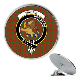 ScotsTee Shop Scottish MacFie Ancient Metal Tartan Lapel Pin Scottish Clan Crest Badge