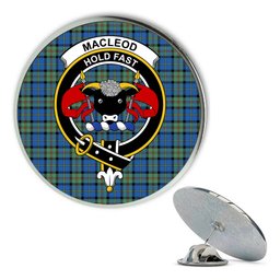 ScotsTee Shop Scottish MacLeod of Harris Ancient Metal Tartan Lapel Pin Scottish Clan Crest Badge