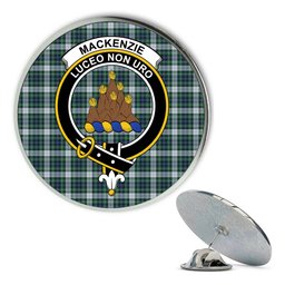 ScotsTee Shop Scottish MacKenzie Dress Ancient Metal Tartan Lapel Pin Scottish Clan Crest Badge
