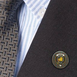 ScotsTee Shop Scottish Thomson Hunting Modern Metal Tartan Lapel Pin Scottish Clan Crest Badge