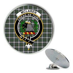 ScotsTee Shop Scottish McLaren Dress Metal Tartan Lapel Pin Scottish Clan Crest Badge