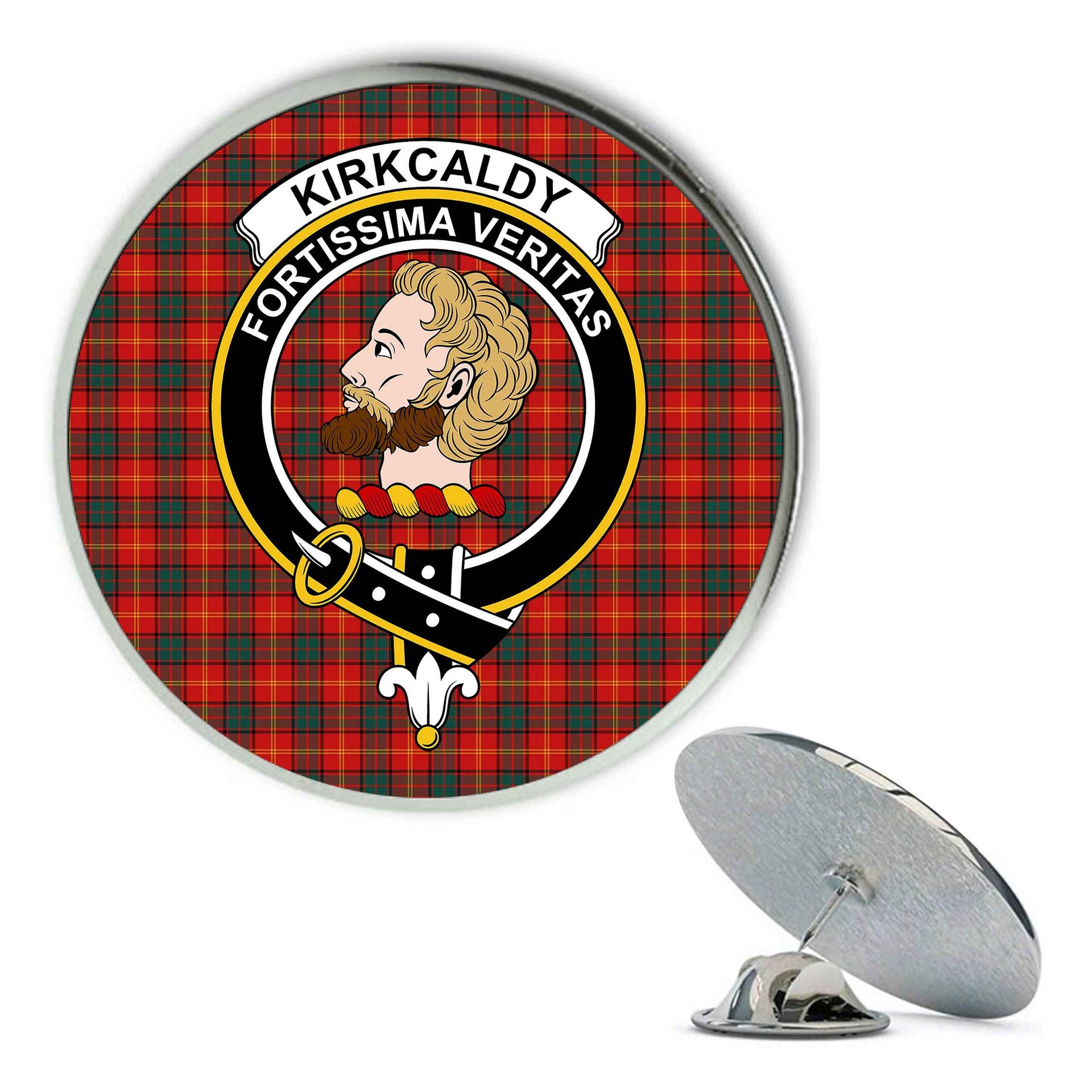 ScotsTee Shop Scottish Kirk Modern Metal Tartan Lapel Pin Scottish Clan Crest Badge