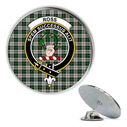 ScotsTee Shop Scottish Ross Arisaid Metal Tartan Lapel Pin Scottish Clan Crest Badge